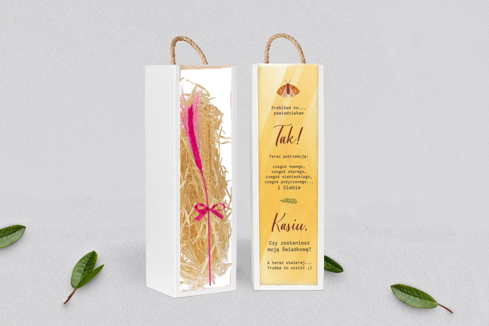 Prośba o Świadkowanie - SNW Akryl biała Butterflies - Motyw 3