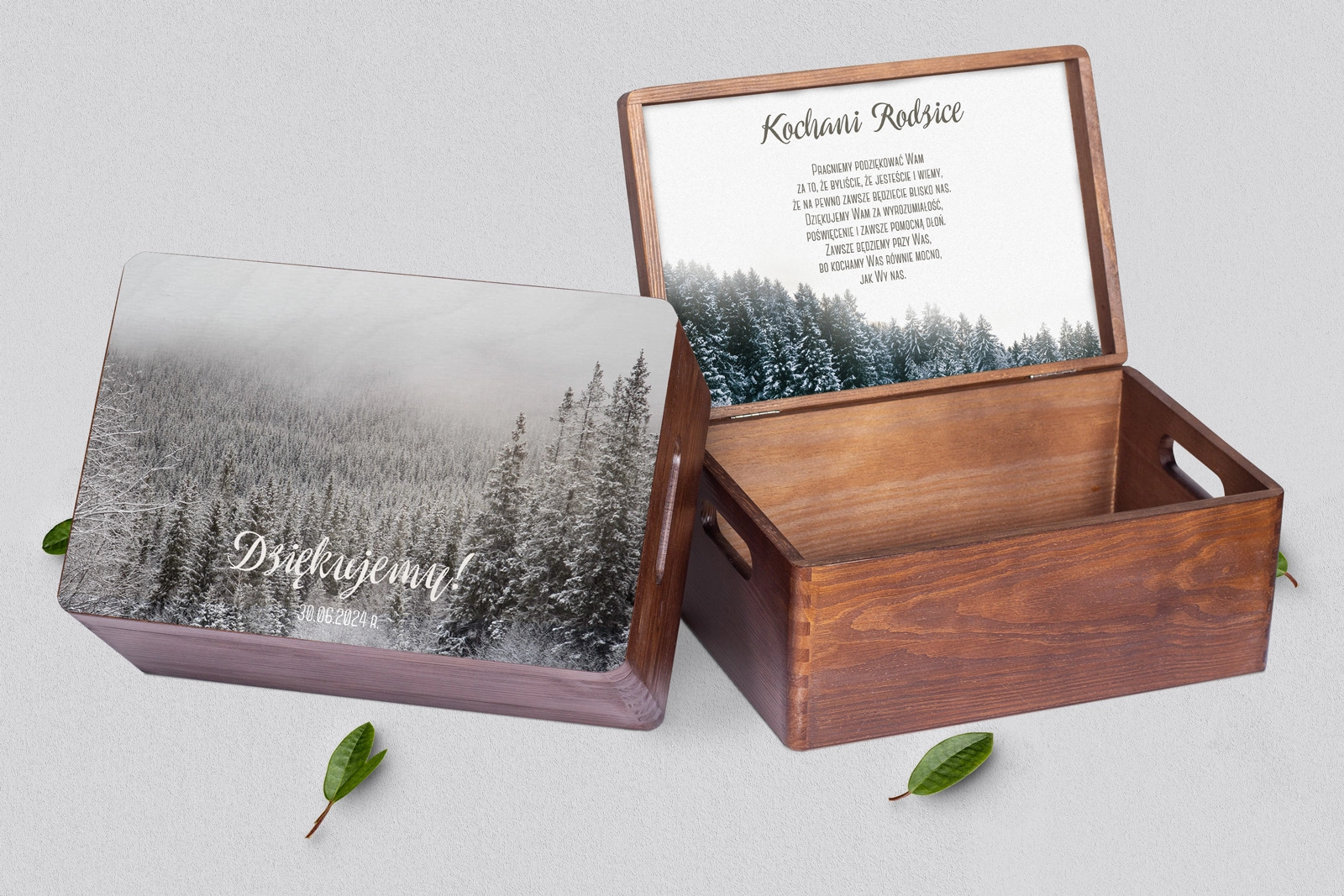 Skrzyneczka dla Rodziców - brązowa Forest - Motyw 4