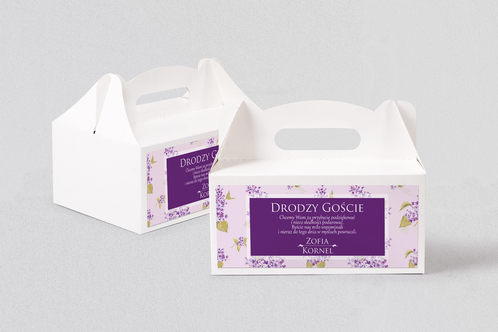 Pudełko na ciasto weselne Kwiatowe Pole Motyw 6