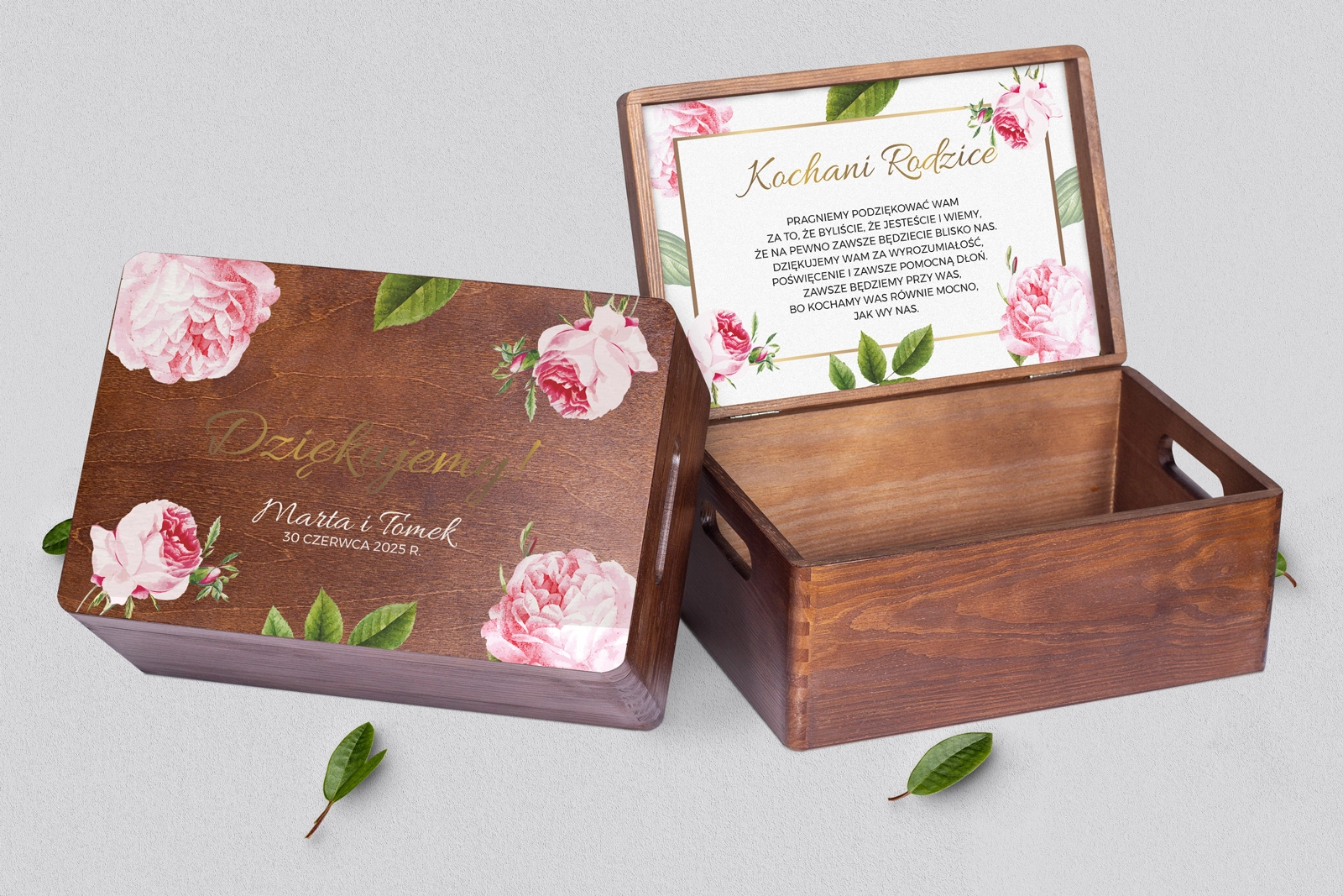 Skrzyneczka dla Rodziców - brązowa Dream Motyw 2