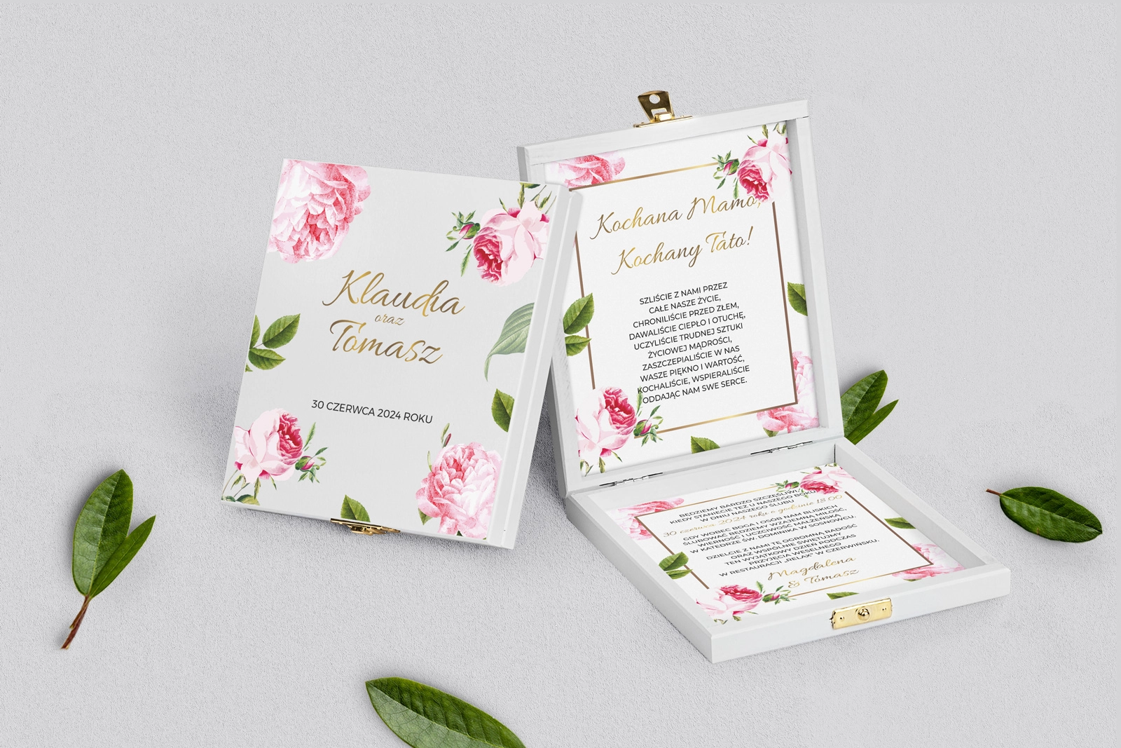 Zaproszenie dla Rodziców - białe Dream Motyw 2