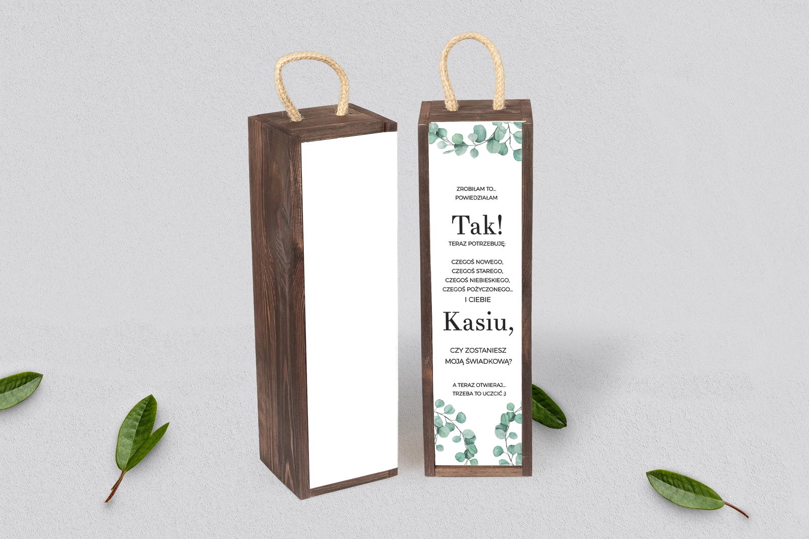 Prośba o Świadkowanie - SNW Akryl brązowa Eukaliptus Motyw 2