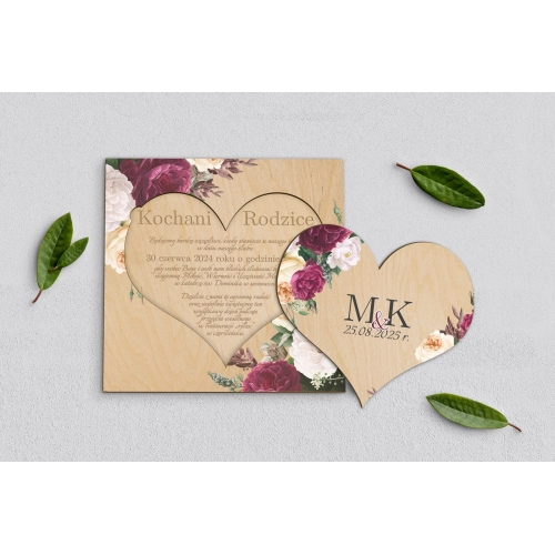 Drewniane Zaproszenie dla Rodziców - Fabello Motyw 1