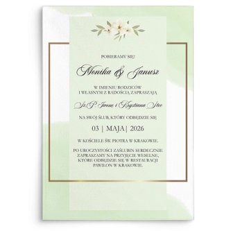 Zaproszenia ślubne Golden Square - Motyw 3