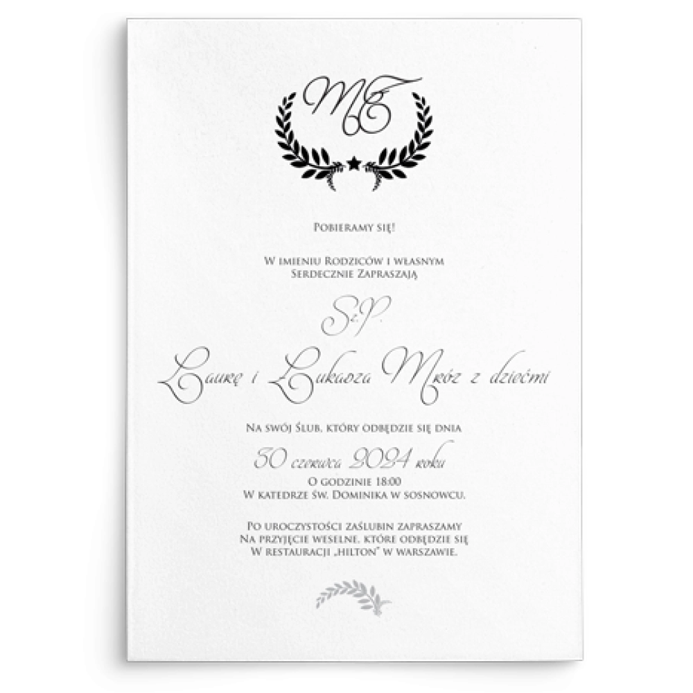 Zaproszenia ślubne Alloro - motyw 3