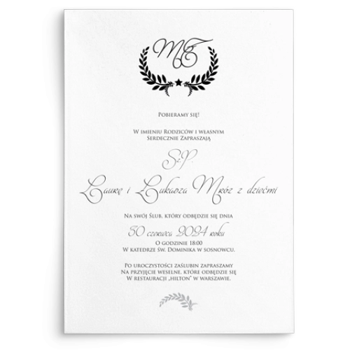 Zaproszenia ślubne Alloro - motyw 3