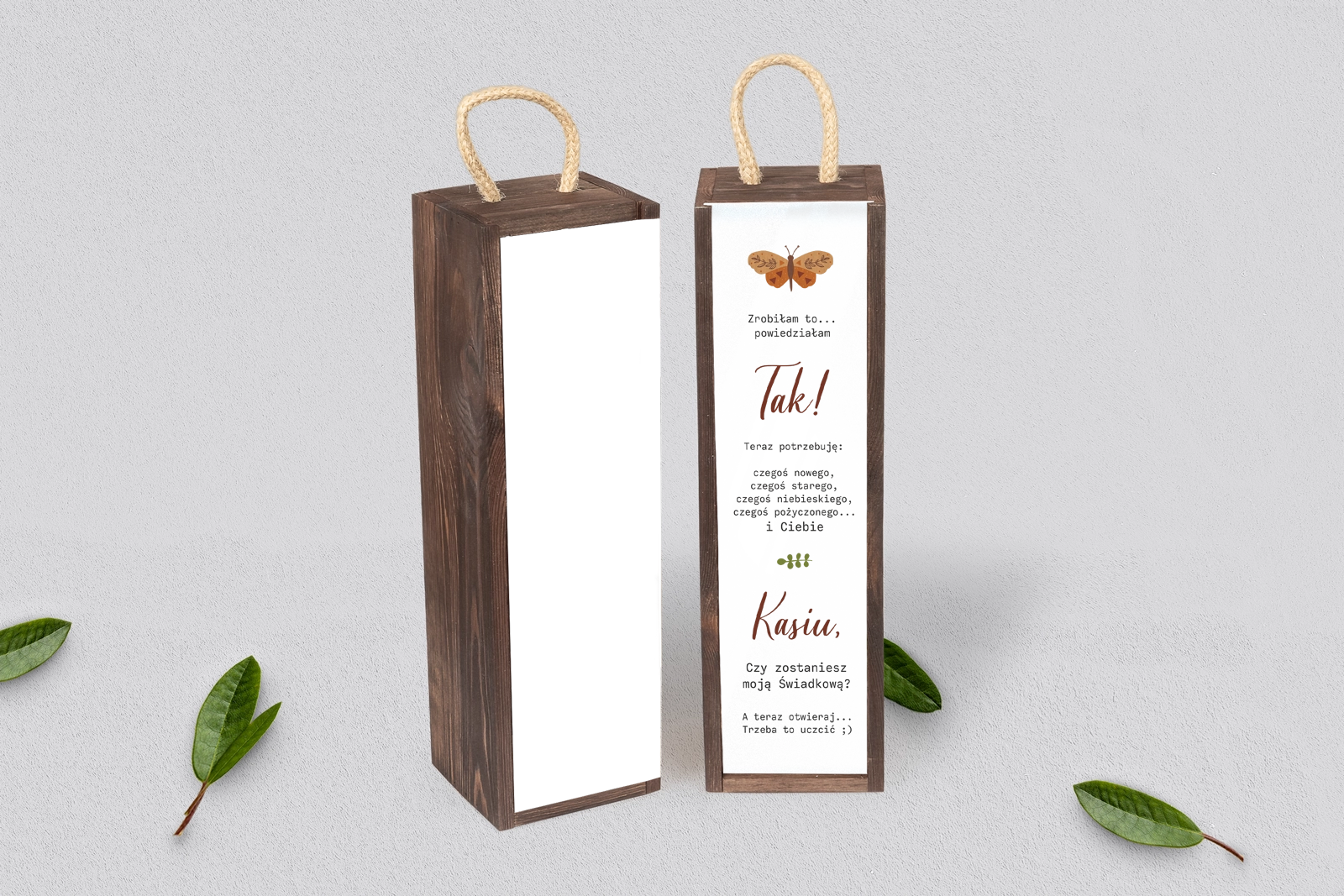 Prośba o Świadkowanie - SNW Akryl brązowa Butterflies - Motyw 4