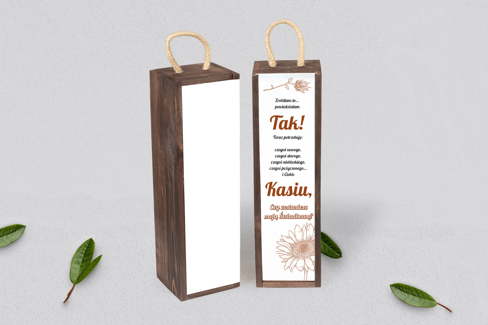 Prośba o Świadkowanie - SNW Akryl brązowa Sunflowers Motyw 2