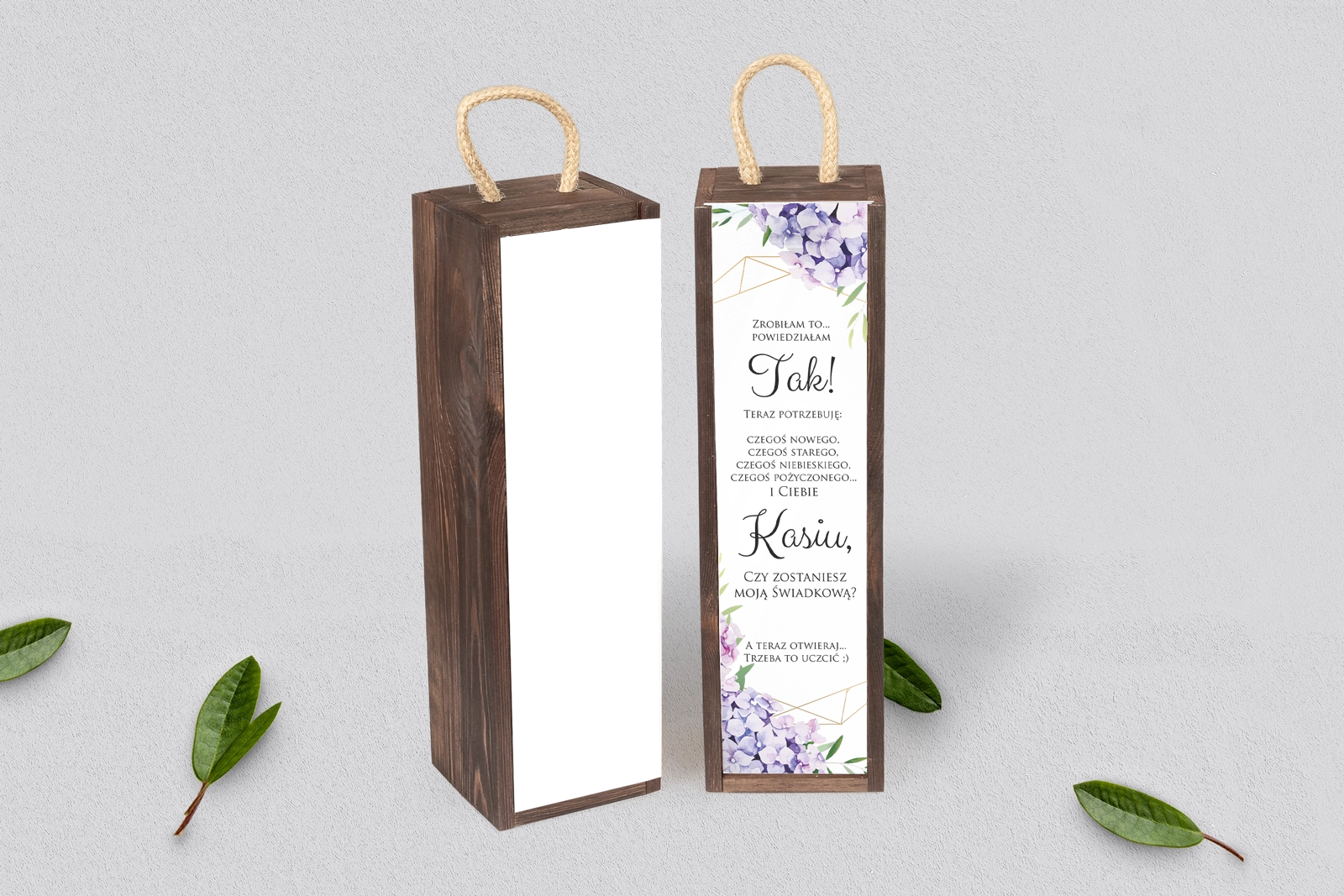 Prośba o Świadkowanie - SNW Akryl brązowa Flowers & Frame Motyw 1