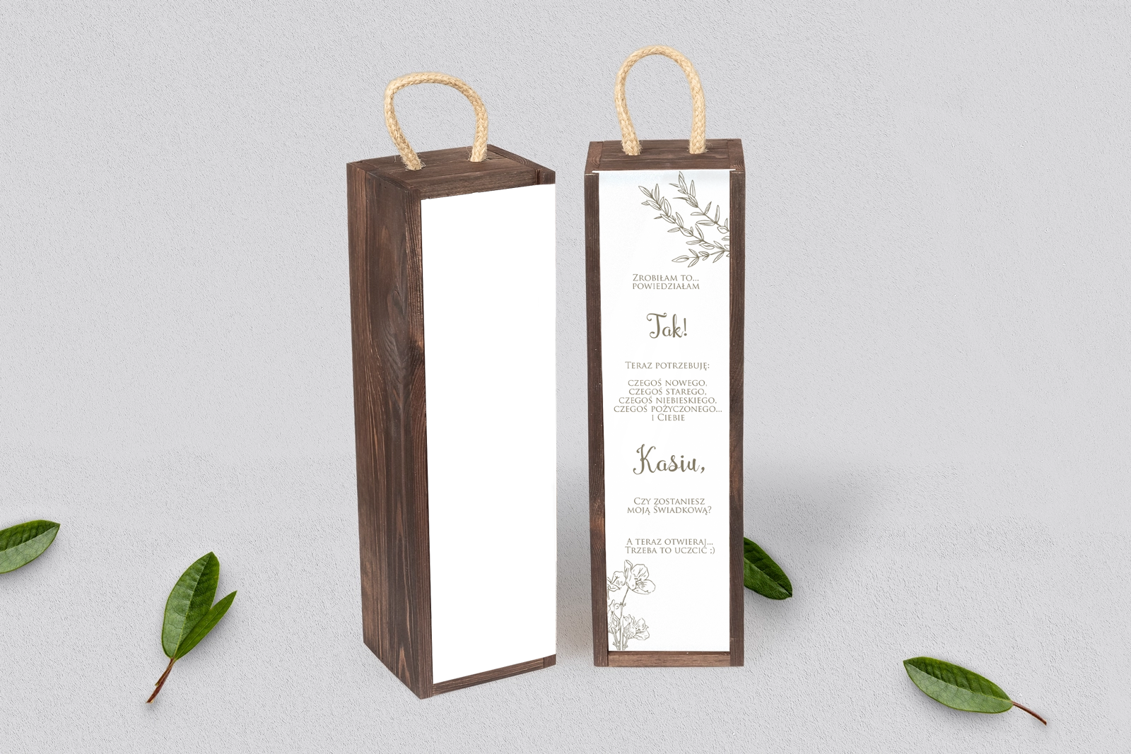 Prośba o Świadkowanie - SNW Akryl brązowa Fiori Motyw 3