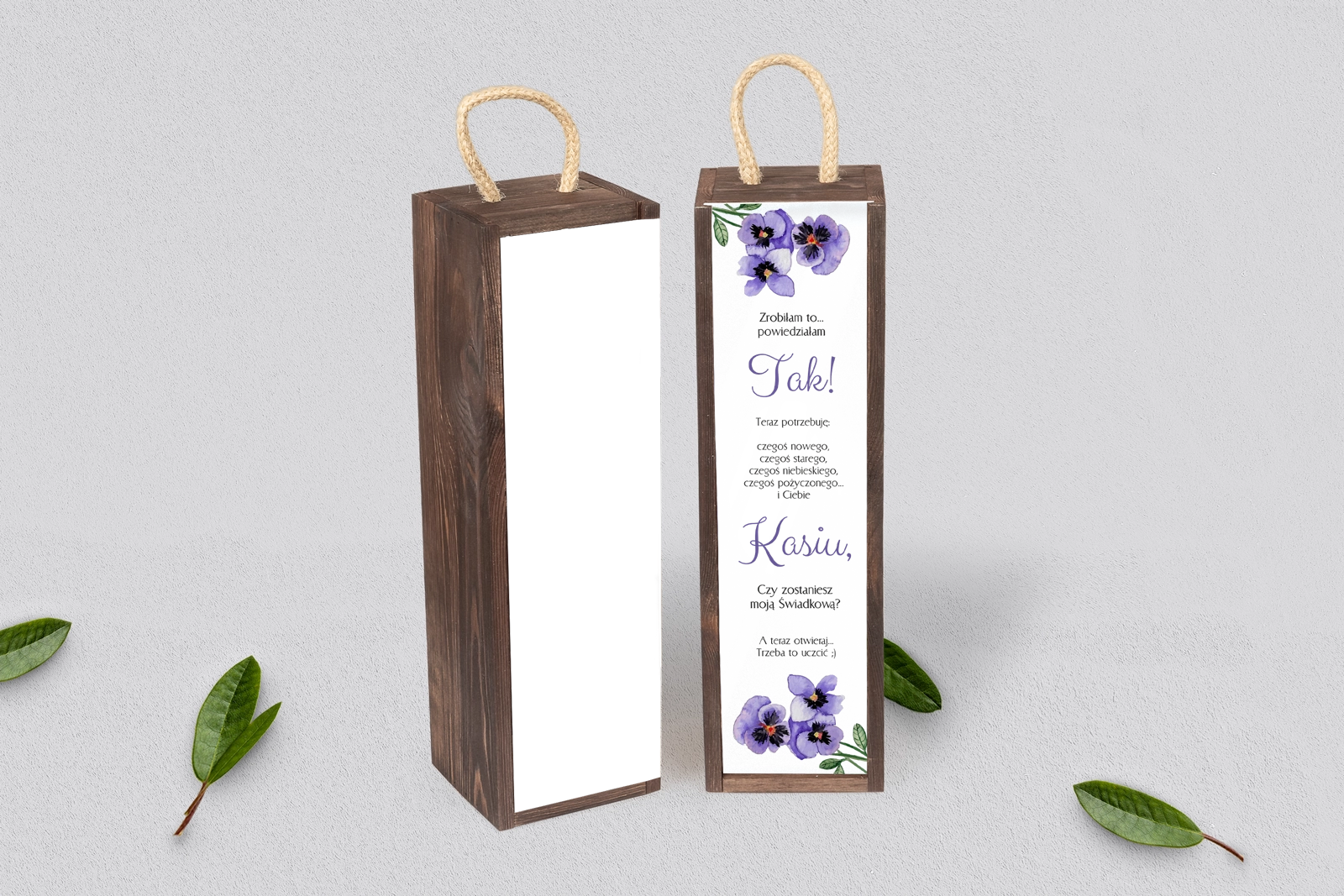 Prośba o Świadkowanie - SNW Akryl brązowa Sweet Love Motyw 3