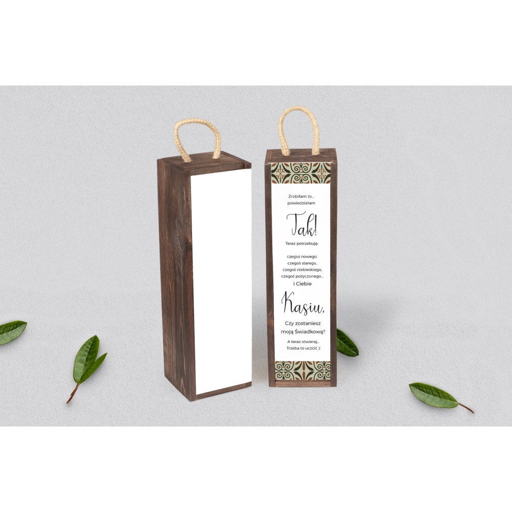 Prośba o&nbsp;Świadkowanie - SNW Akryl brązowa Vintage Motyw 3