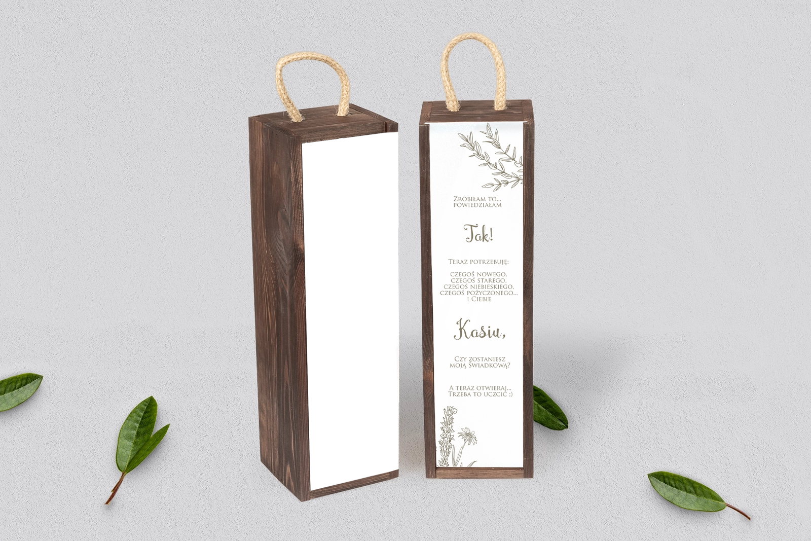 Prośba o Świadkowanie - SNW Akryl brązowa Fiori Motyw 1