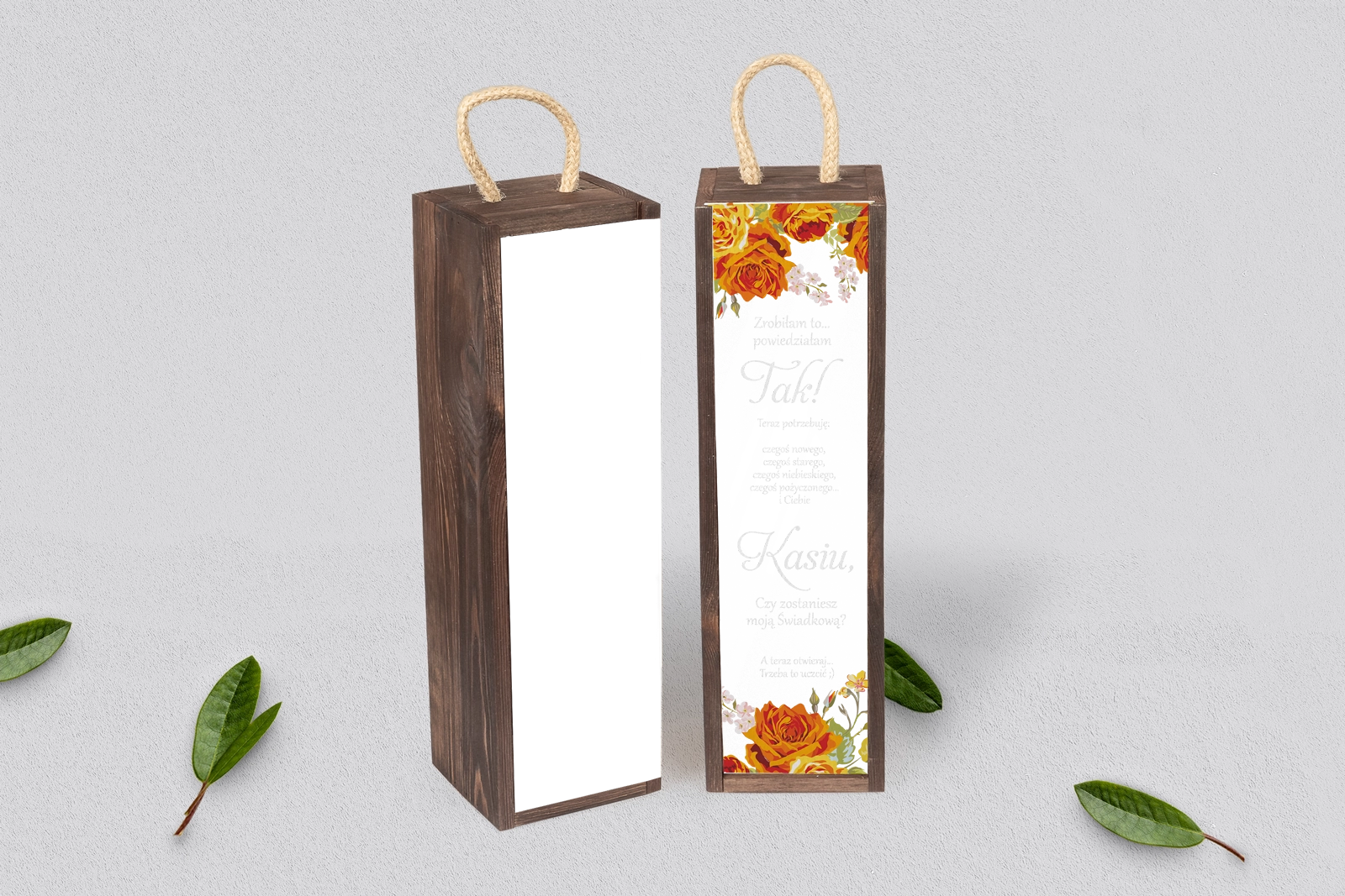 Prośba o Świadkowanie - SNW Akryl brązowa Serca Kwiat Motyw 4