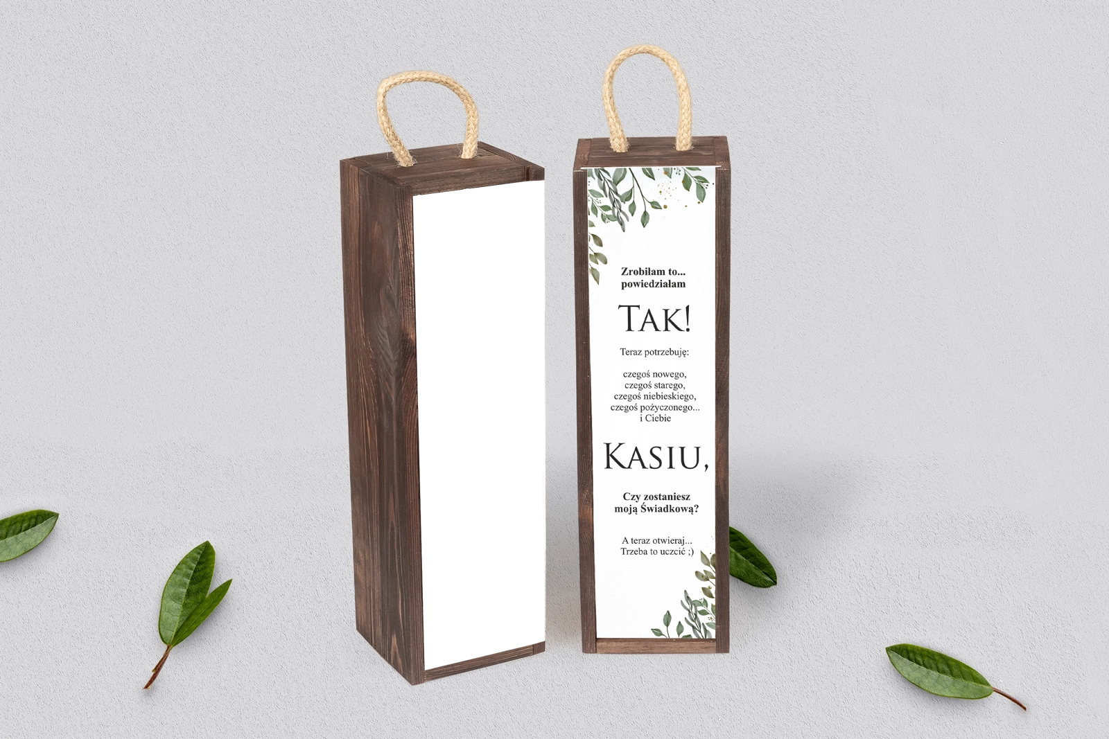 Prośba o Świadkowanie - SNW Akryl brązowa Leaves Motyw 3