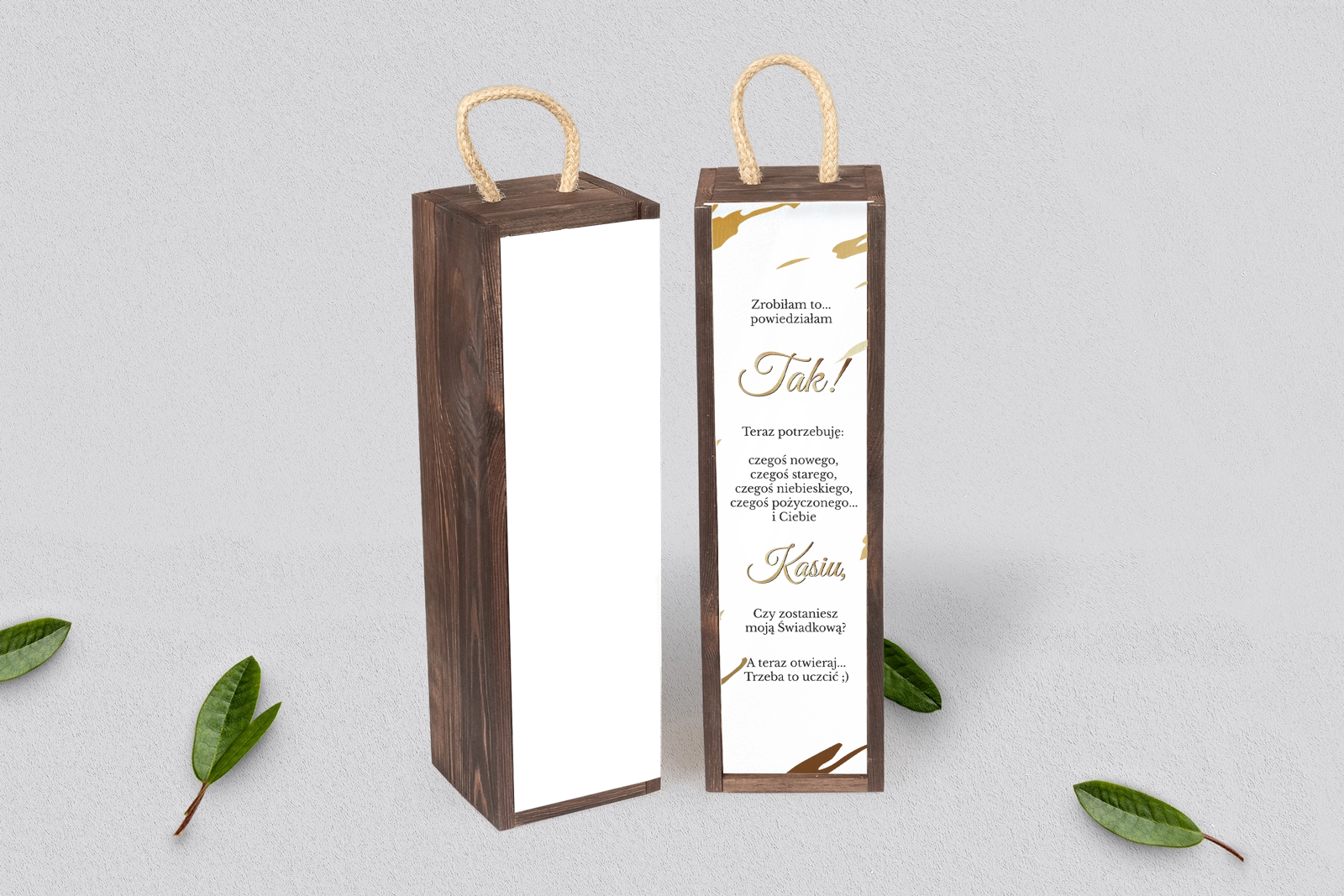 Prośba o Świadkowanie - SNW Akryl brązowa Marmur & Złoto Motyw 3