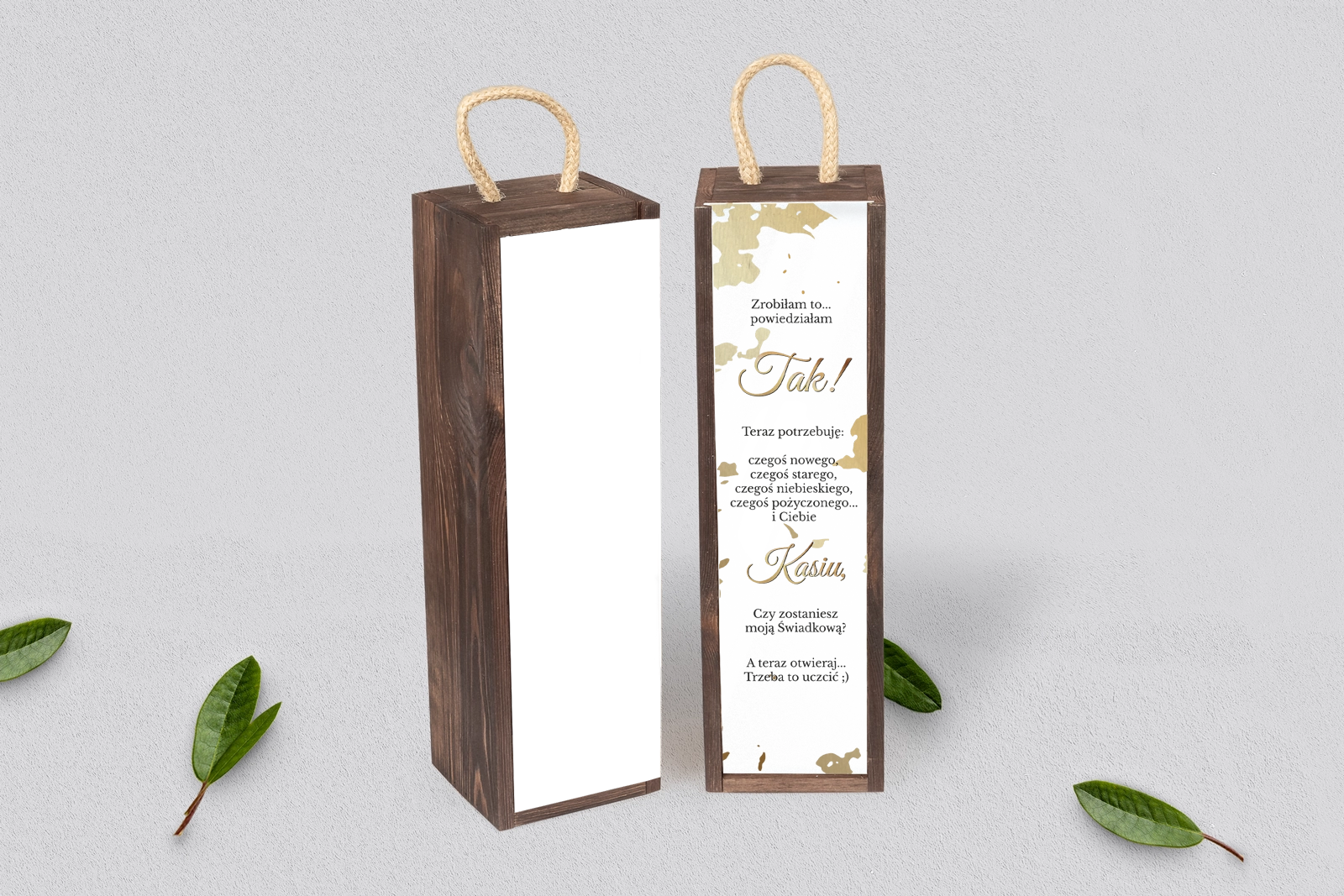 Prośba o Świadkowanie - SNW Akryl brązowa Marmur & Złoto Motyw 5