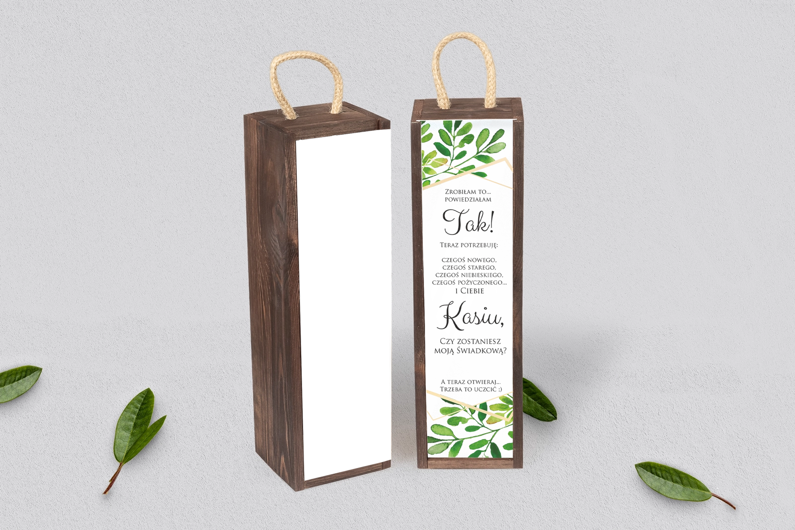 Prośba o Świadkowanie - SNW Akryl brązowa Flowers & Frame Motyw 3