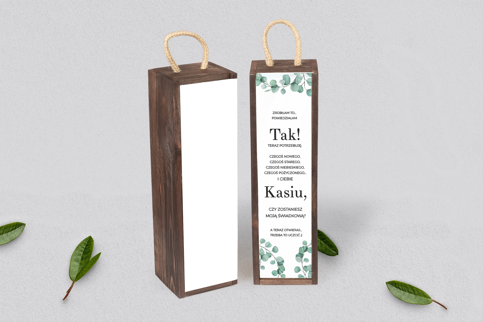 Prośba o Świadkowanie - SNW Akryl brązowa Eukaliptus Motyw 2