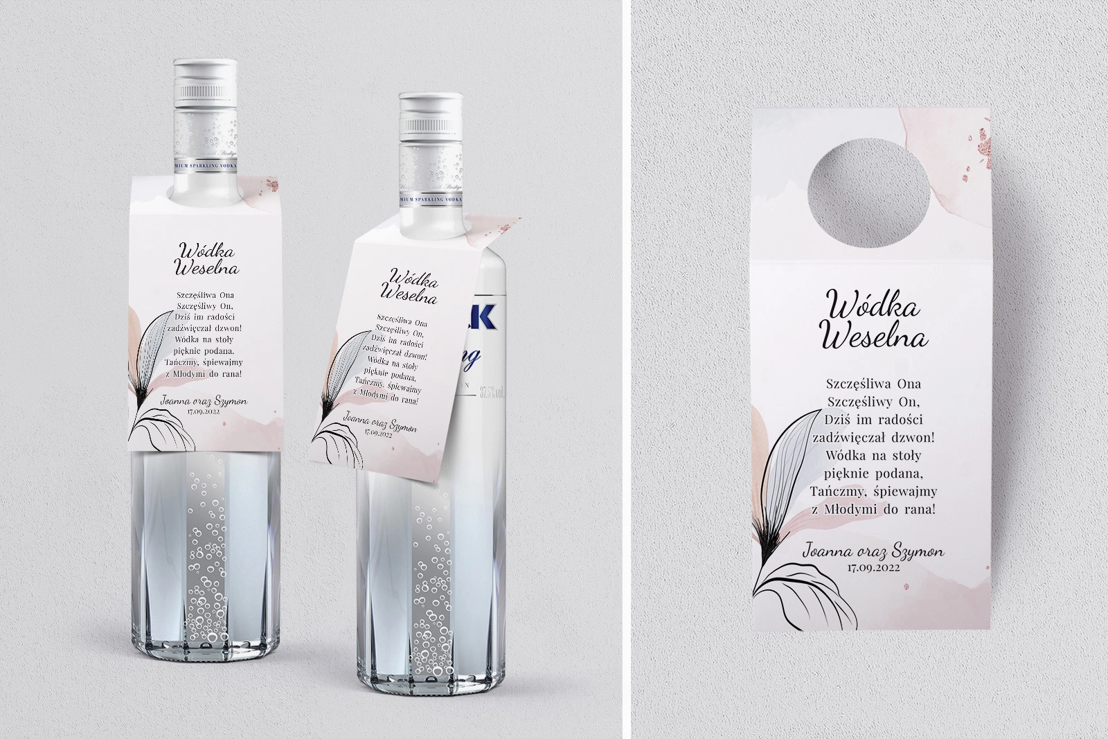 Zawieszka na alkohol oczko Watercolor Wedding Motyw 2