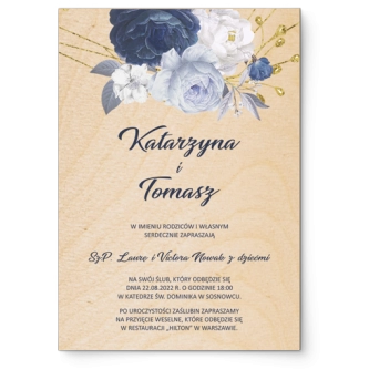 Zaproszenia ślubne Modena - Drewniane Motyw 2