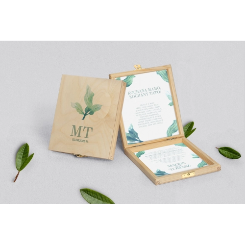 Zaproszenie dla Rodziców - naturalne Eukaliptus Motyw 3