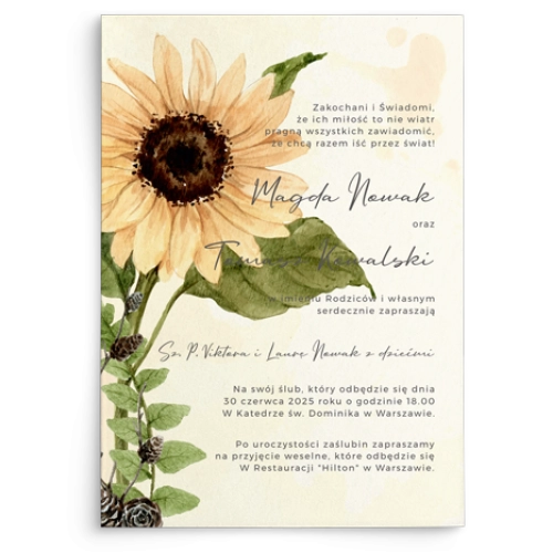 Zaproszenia ślubne Natalie - Motyw 2