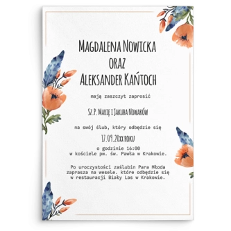 Zaproszenia ślubne Feather - Motyw 1