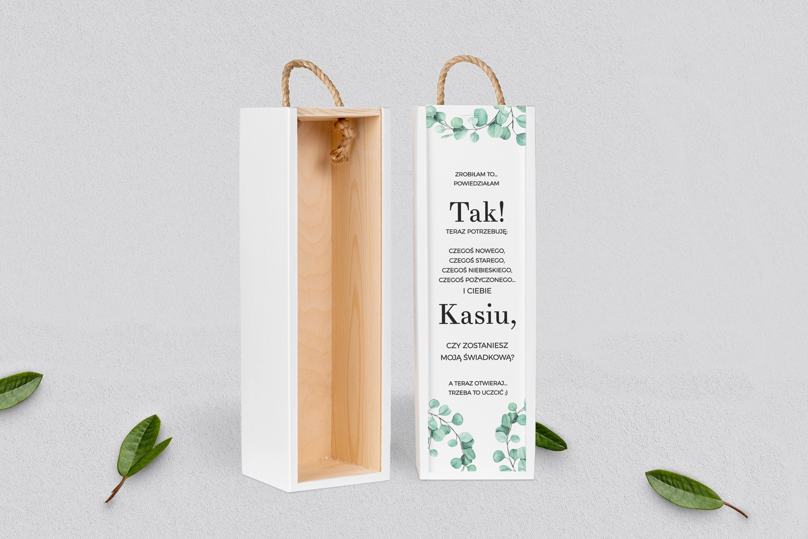 Prośba o Świadkowanie - SNW biała Eukaliptus Motyw 2