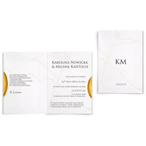 Zaproszenia ślubne Marble - Składane motyw 2