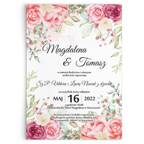 Zaproszenia ślubne Amelia- Motyw 5