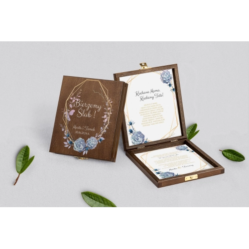 Zaproszenie dla Rodziców - brązowe Flowers & Frame Motyw 6