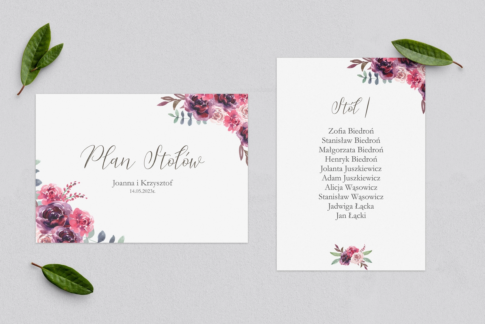 Plan Stołów - Karteczka PasteLove Motyw 1