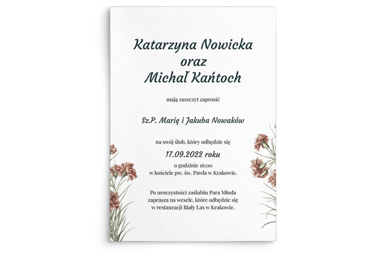 Zaproszenia ślubne Wild Nature - Motyw 3