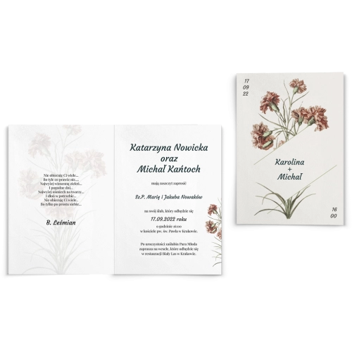 Zaproszenia ślubne Wild Nature - Składane motyw 3