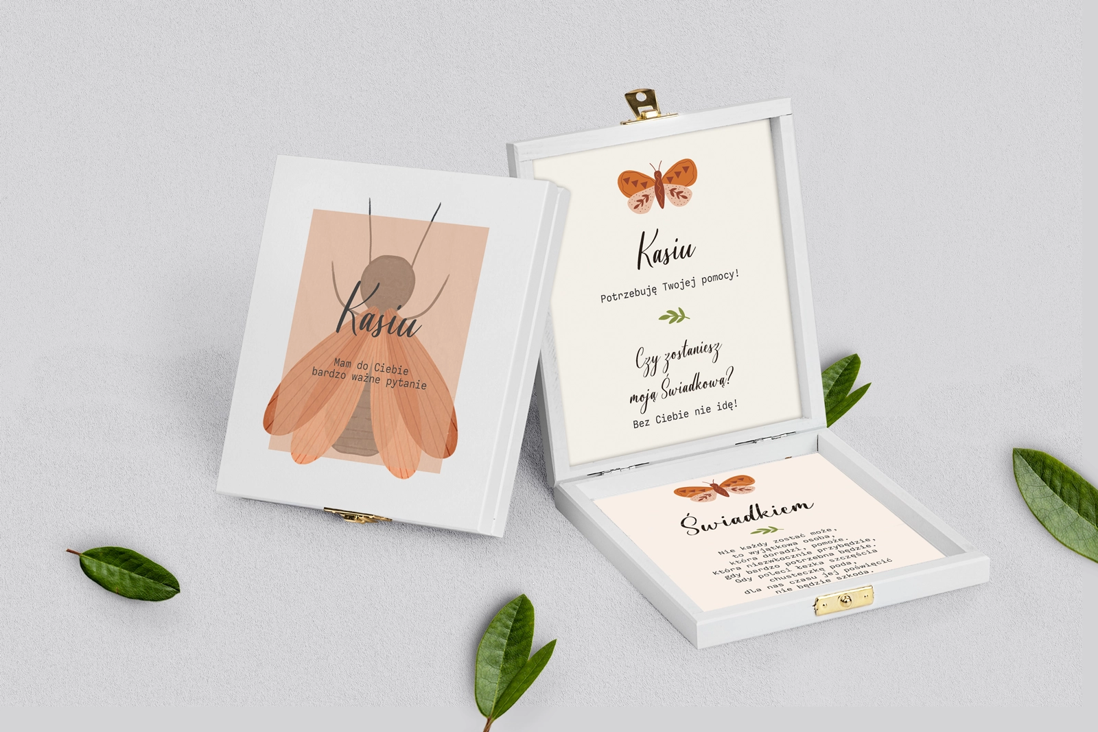 Prośba o świadkowanie - białe puzzle Butterflies - Motyw 2