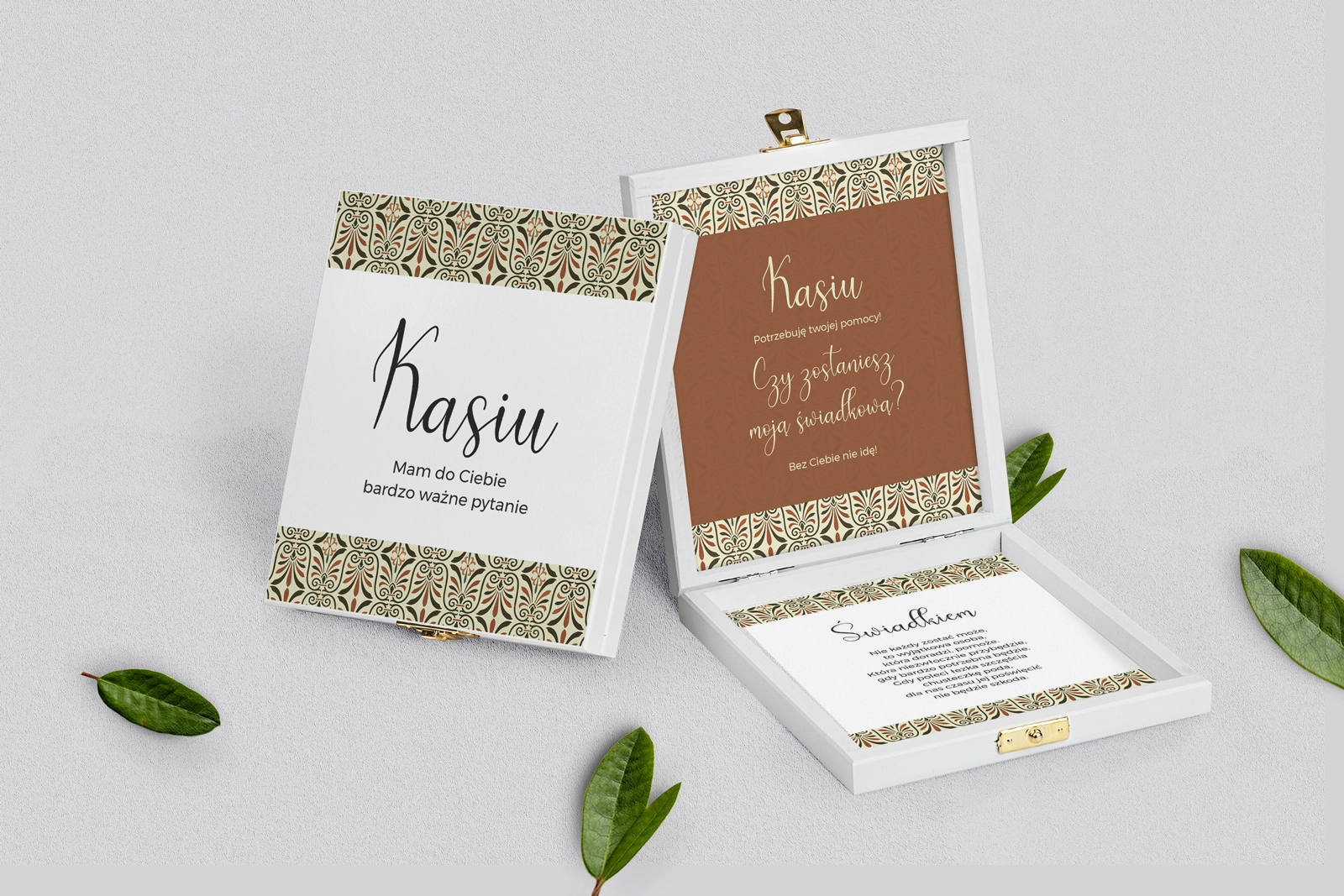 Prośba o świadkowanie - białe puzzle Vintage Motyw 3