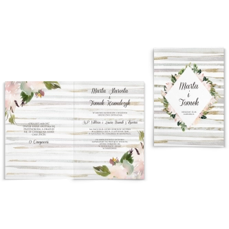 Zaproszenia ślubne Akwarelka - Składane Motyw 1