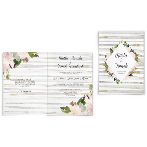 Zaproszenia ślubne Akwarelka - Składane Motyw 1