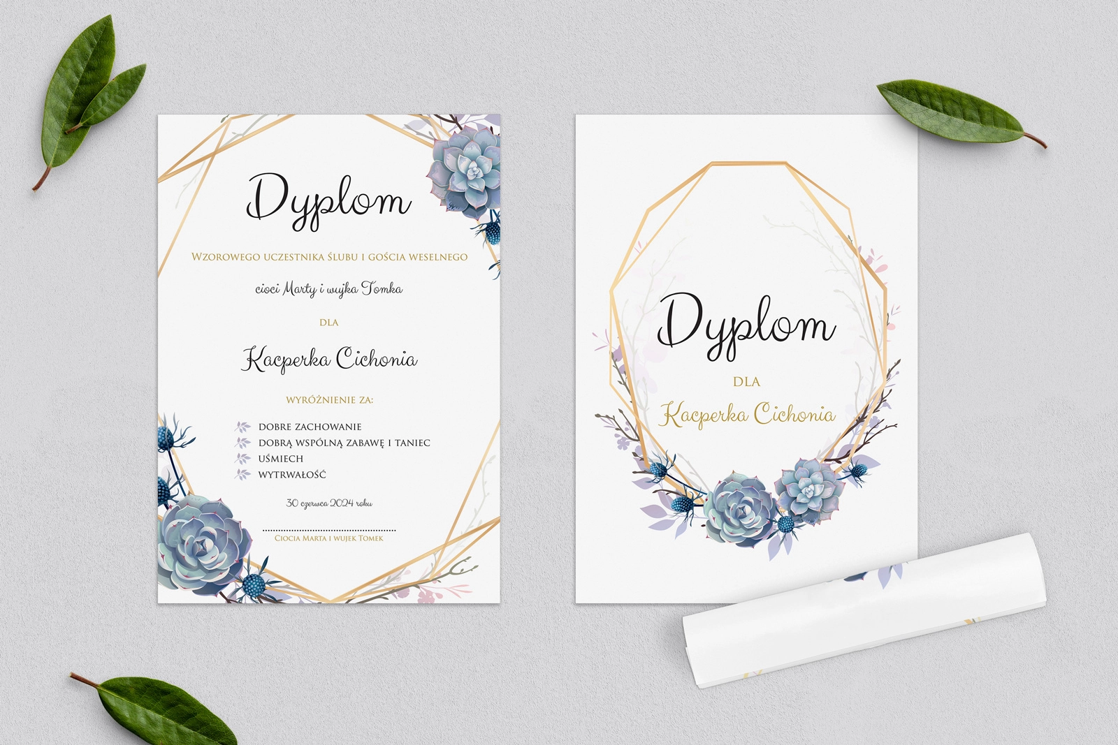 Dyplomy dla Dzieci - Flowers & Frame Motyw 6