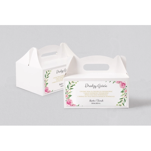 Pudełko na ciasto weselne Flowers & Frame - Motyw 4