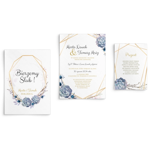 Zaproszenia ślubne Flowers & Frame - Motyw 6