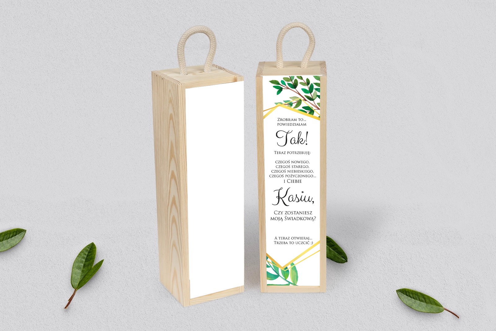 Prośba o Świadkowanie - SNW Akryl naturalna Flowers & Frame Motyw 2