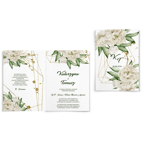 Zaproszenia ślubne Modena - Składane Motyw 3