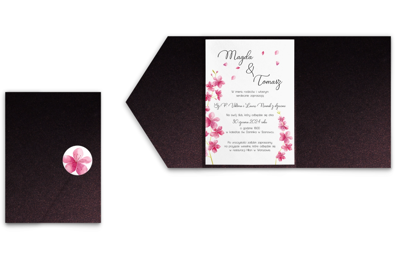 Zaproszenia ślubne w Etui Biały czas motyw 3