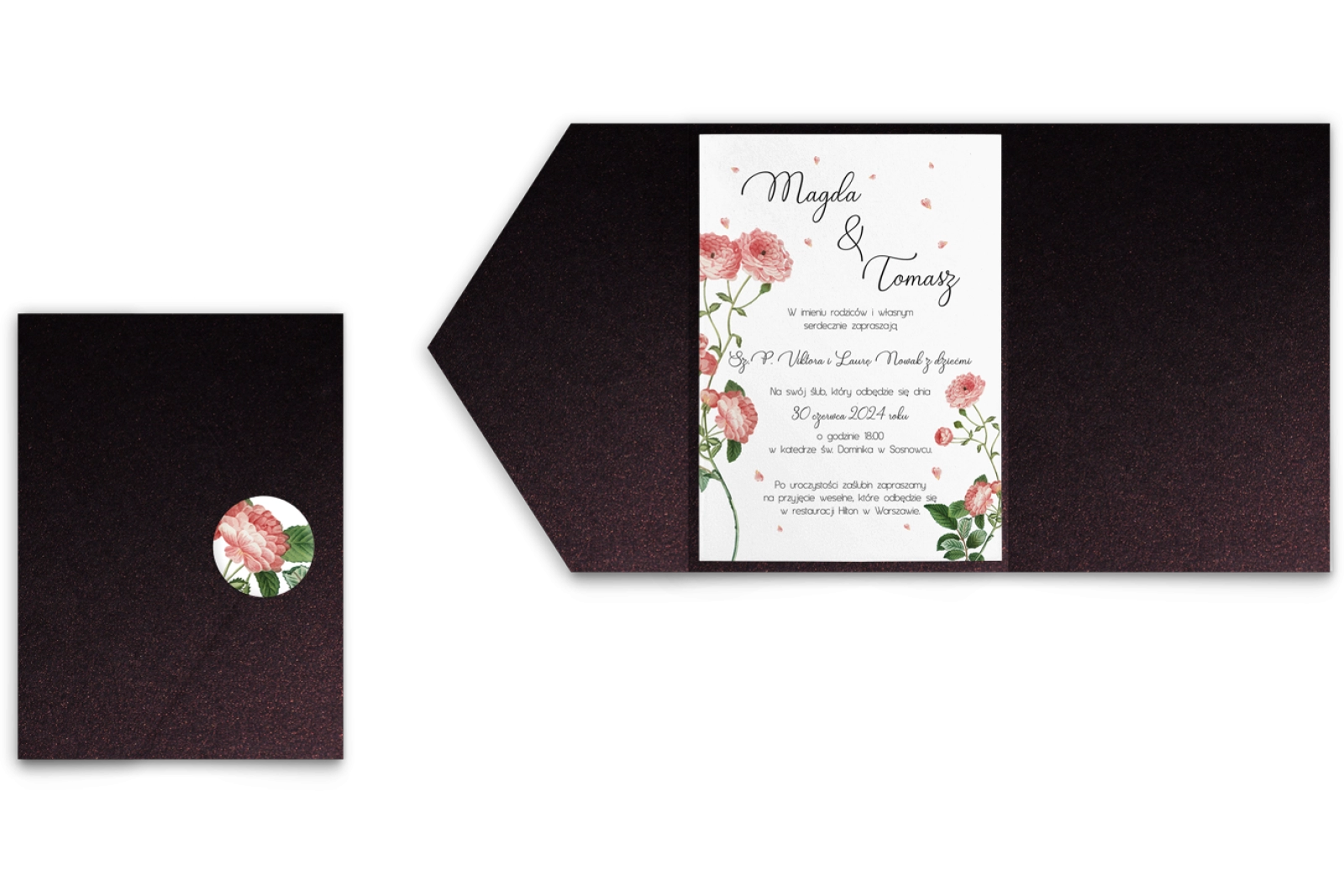 Zaproszenia ślubne w Etui Biały czas motyw 5