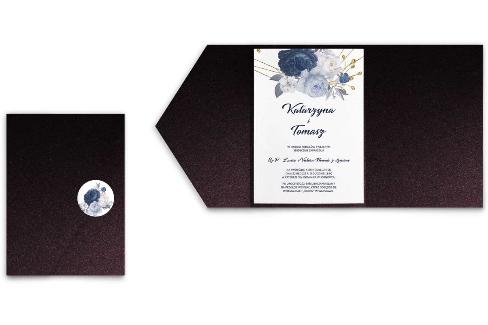 Zaproszenia ślubne w etui Modena - motyw 2