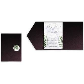 Zaproszenia ślubne w&nbsp;etui Marble leaf - motyw 1