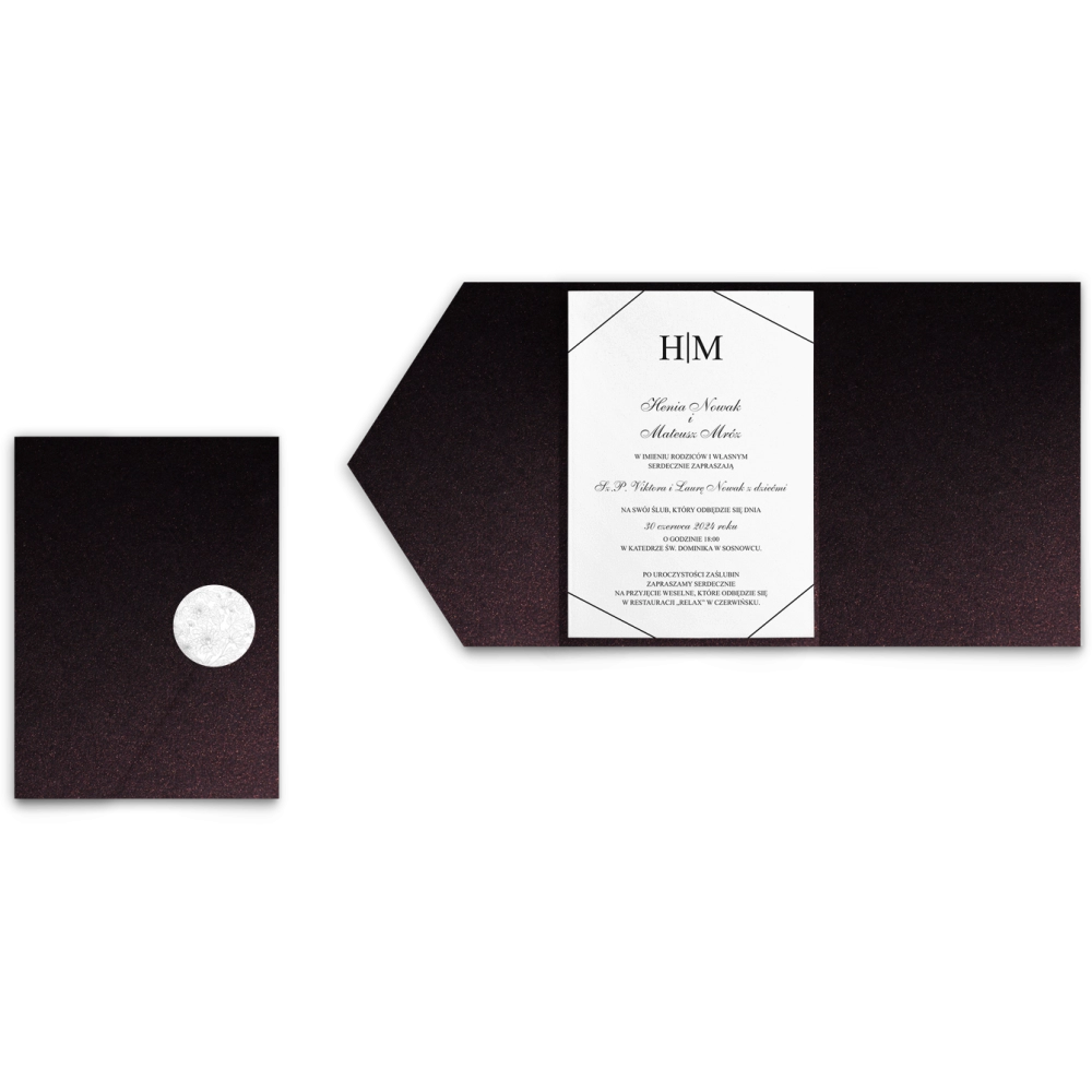 Zaproszenia ślubne w Etui Elegance motyw 1