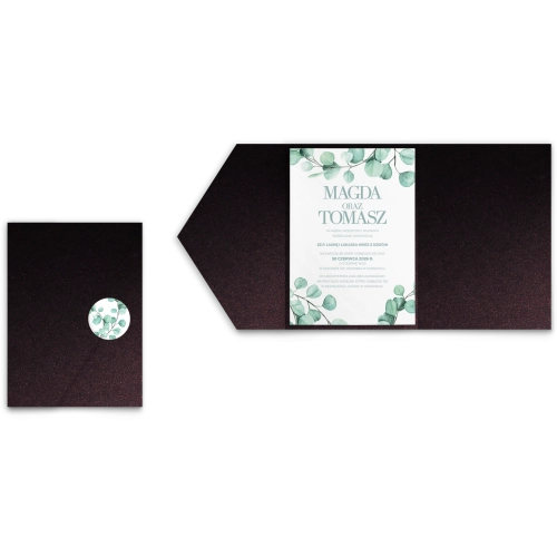 Zaproszenia ślubne w Etui Eukaliptus - Motyw 2